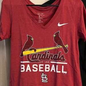 Nike St. Louis Cardinals V-Neck Baseball Tee Red